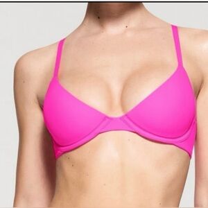 Skims Fits Everybody Scoop Plunge Bra NEON PINK 42DDD